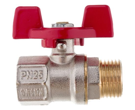 Кран шаровой RTP латунный, вн/нар., PN 25, ручка бабочка, G 1/2 34885 
