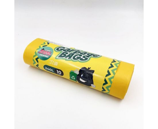 Мешки для мусора без завязок Strong bag желтые, 240 литров, 10 шт Jundo 4640050731217 