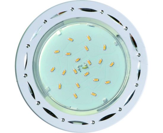 Встраиваемый светильник Ecola GX53 H4 DL5385 без рефлектора, точки-полоски, белый-алюминий 20x110 FW5385ECB 