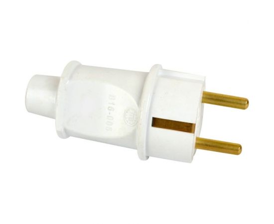 Прямая разборная вилка Volsten Sb2-PZ2 16А белая евро с заземлением модель В 16-005 14441 