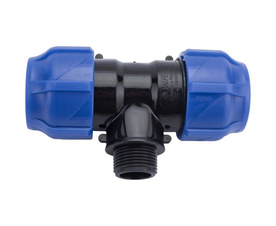 Компрессионный переходной тройник VALFEX ПНД, с наружной резьбой, 32-3/4""-32 1210023203432 