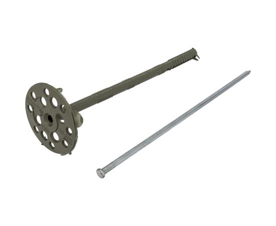 Дюбель для утеплителя с металлическим гвоздем Стройбат 10x200 25 шт 127640 