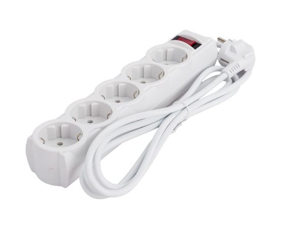 Сетевой фильтр Cbr 5 евророзеток длина кабеля 1,8 метра цвет белый пакет CSF 2505-1.8 White PC 