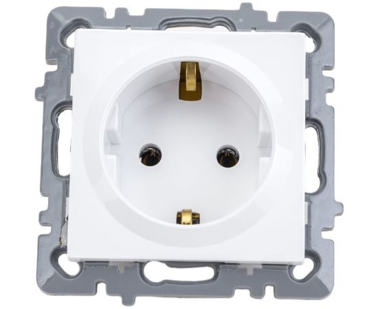 Механизм 1-местной розетки Nilson СУ с заземлением, moda-advantage белый, 20112417 