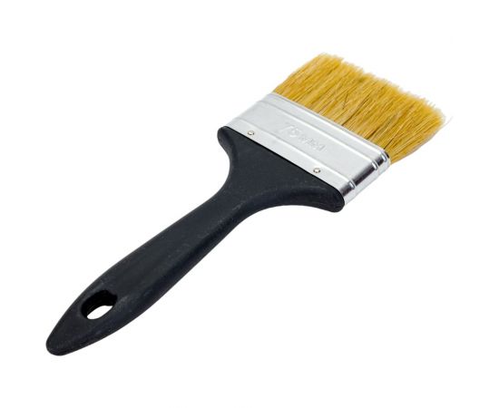Плоская кисть Петрович 75 мм, светлая натуральная щетина, пластиковая ручка 4100000705 – изображение 2