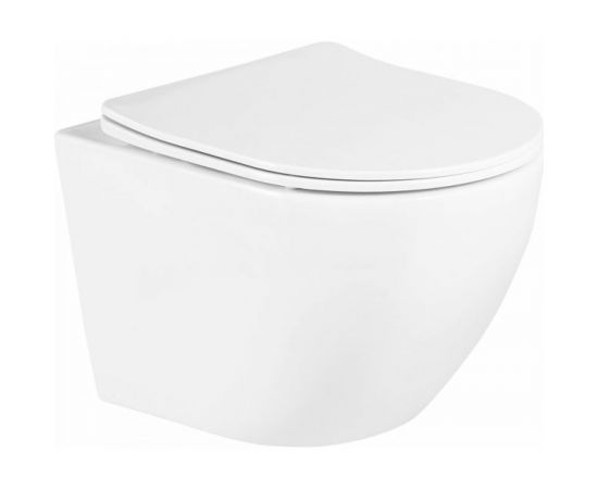 Подвесной унитаз BelBagno UNO безободковый с сиденьем Soft Close BB3105CHR/SC – изображение 2