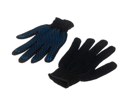 Перчатки Факел х/б, 10класс, ЛЮКС с ПВХ ТОЧКА, 51-53гр, 150текс, черные, 10 пар 87480534 – изображение 3