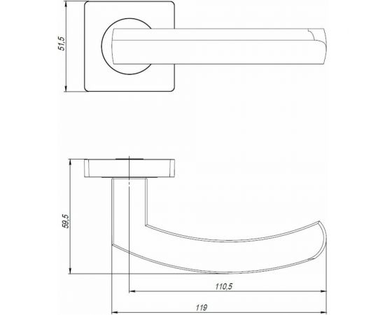 Раздельная ручка AJAX SIGMA JK ABG-6 зеленая бронза, 105 мм 43191 – изображение 3