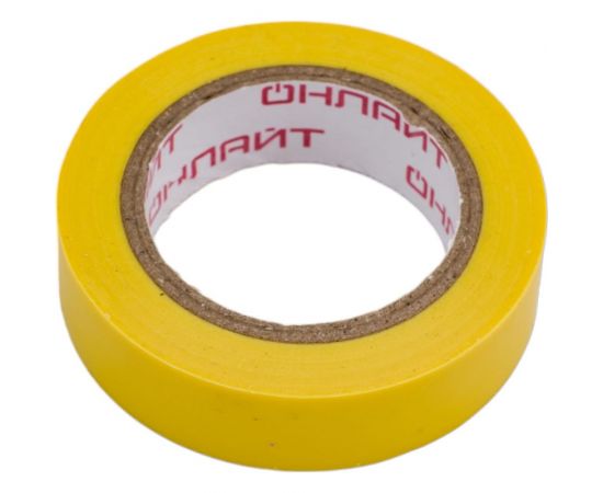 Изолента ОНЛАЙТ OIT-B15-10/Y ПВХ, желтая, Китай 61879 – изображение 3