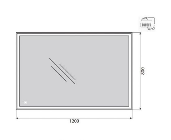 Зеркало со встроенным светильником и сенсорным выключателем BelBagno SPC-GRT-1200-800-LED-TCH – изображение 3