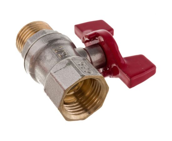 Кран шаровой RTP латунный, вн/нар., PN 25, ручка бабочка, G 1/2 34885 – изображение 4