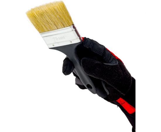 Плоская кисть Петрович 75 мм, светлая натуральная щетина, пластиковая ручка 4100000705 – изображение 5