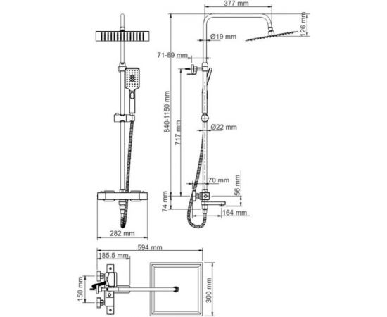 Душевой комплект WasserKRAFT Thermo с термостатическим смесителем A19901 – изображение 6