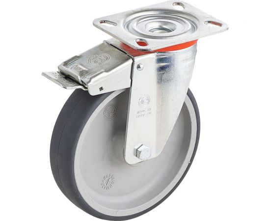 Колесо с вращающейся опорой, пластиной крепления и передним тормозом (80 мм; 70 кг) Tellure rota 716601 – изображение 9