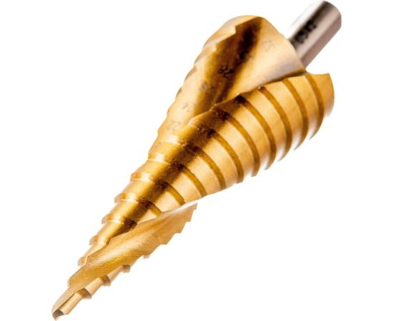 Сверло ступенчатое по металлу SPIRAL HSS-TiN 4-32х2/102 мм D.BOR SDSP-TIN-04-32-10 