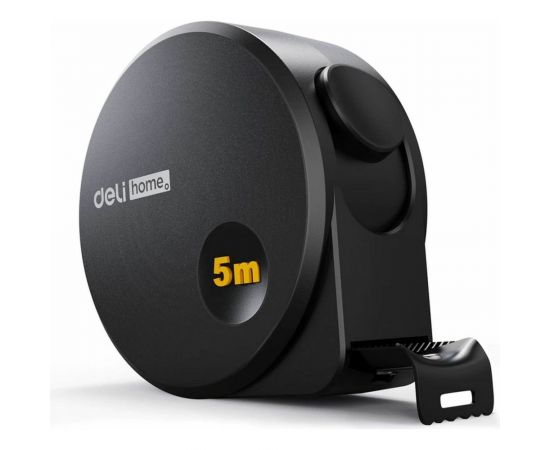 Рулетка DELI Home Series Black HT8519 5 м, 19 мм, эксклюзивный дизайн, корпус высококачественный Софт-тач пластик 104619 