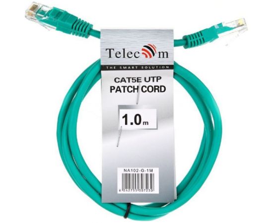 Литой патчкорд Telecom UTP, категоряи 5е, 1,0м, зеленый NA102-G-1M – изображение 2