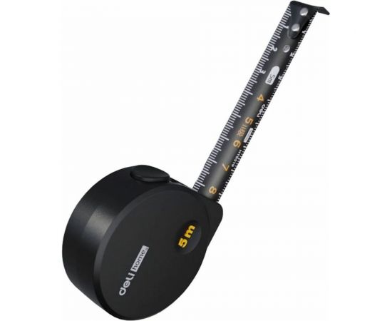 Рулетка DELI Home Series Black HT8519 5 м, 19 мм, эксклюзивный дизайн, корпус высококачественный Софт-тач пластик 104619 – изображение 2