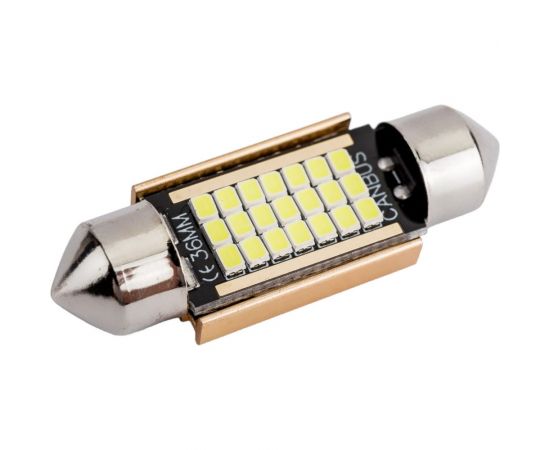 Автолампа SKYWAY диод T11(C5W) 12V 21SMD диодов, 1-конт. 36мм белая салон S08201486 – изображение 3