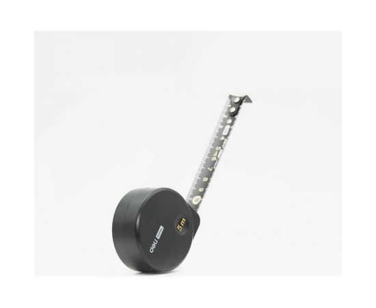 Рулетка DELI Home Series Black HT8519 5 м, 19 мм, эксклюзивный дизайн, корпус высококачественный Софт-тач пластик 104619 – изображение 3