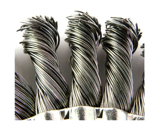 Щетка дисковая жгутовая 125x6 мм, М14, ворс нержавеющая сталь 0.5 мм для УШМ SIT 2108 – изображение 3