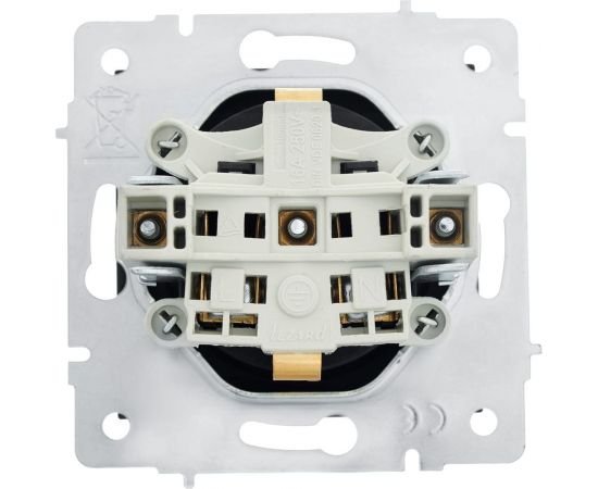 Розетка Lezard VESNA с заземлением, с крышкой, ПБТ, чёрный бархат 742-4288-123B – изображение 3