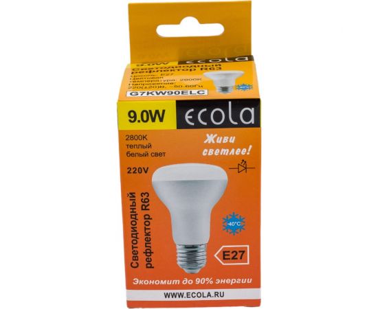 Светодиодная лампа Ecola Reflector R63 LED 9,0W 220V E27 2800K композит 102x63 G7KW90ELC – изображение 4