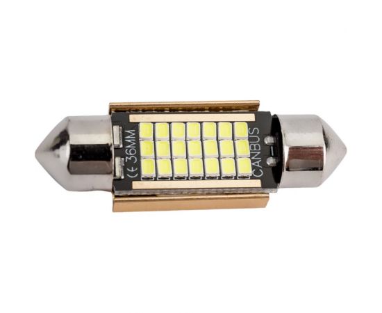 Автолампа SKYWAY диод T11(C5W) 12V 21SMD диодов, 1-конт. 36мм белая салон S08201486 – изображение 4
