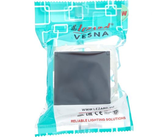 Розетка Lezard VESNA с заземлением, с крышкой, ПБТ, чёрный бархат 742-4288-123B – изображение 4