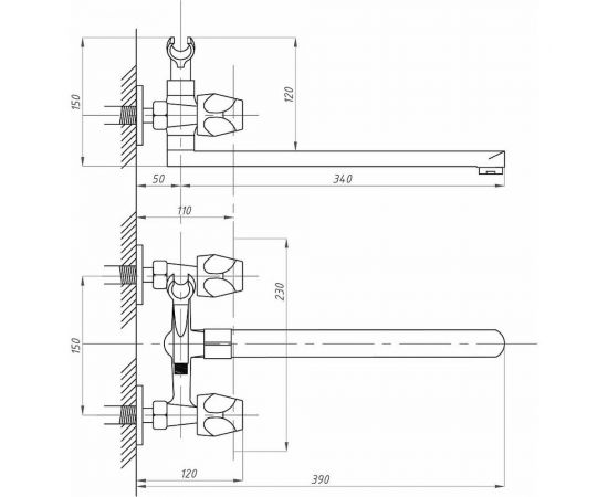 Смеситель для ванны с душем Профсан ПСМ тип См-ВУДРНШлА PSM-159-48 – изображение 5