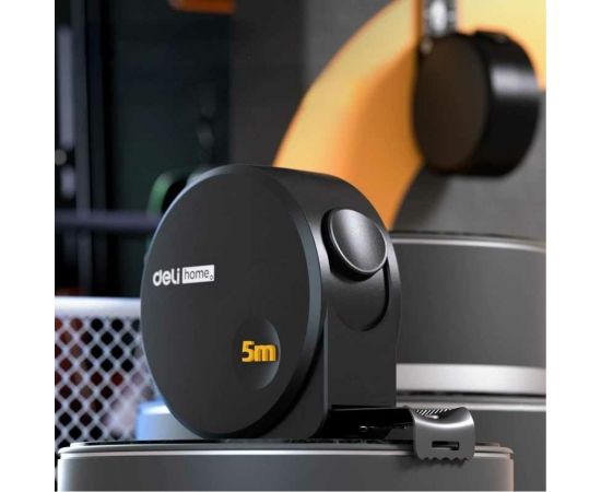 Рулетка DELI Home Series Black HT8519 5 м, 19 мм, эксклюзивный дизайн, корпус высококачественный Софт-тач пластик 104619 – изображение 8