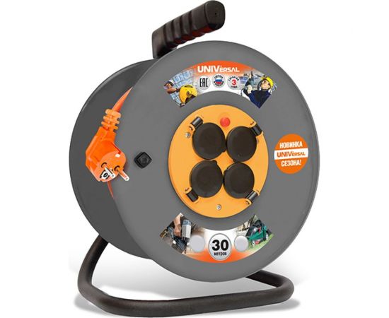 Удлинитель на катушке UNIVersal ВЕМ-250 IP-44 термо ПВС 3*1 30м 9632931 1683 