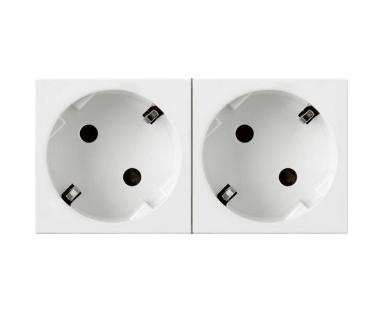 Механизм розетки Legrand 2-м СП Mosaic New 4 модуля 45 градусов с заземлением белый Leg 077252 