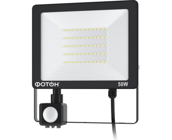 Светодиодный сетевой прожектор ФОТОН FL-50W6K65-PIR 50W с датчиком движения 24541 