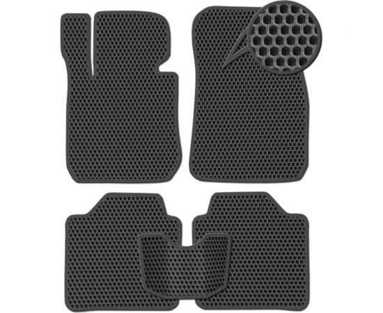 Ковры в салон автомобиля Eva Smart газ 27527 соболь грузовой фургон 1998 - эва сота чёрные c черной окантовкой 2168-B5B5-S 