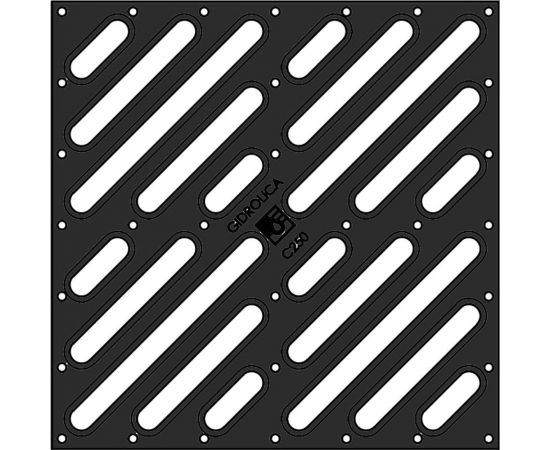 Решетка водоприемная для дождеприемника Gidrolica 30x30x30 см, чугунная щелевая, кл. С250 205/2 