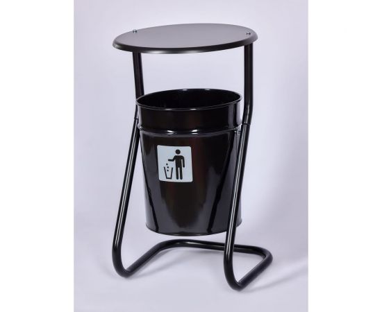 Урна ПРОФМЕТСТИЛЬ с крышкой, черная Арт 503 