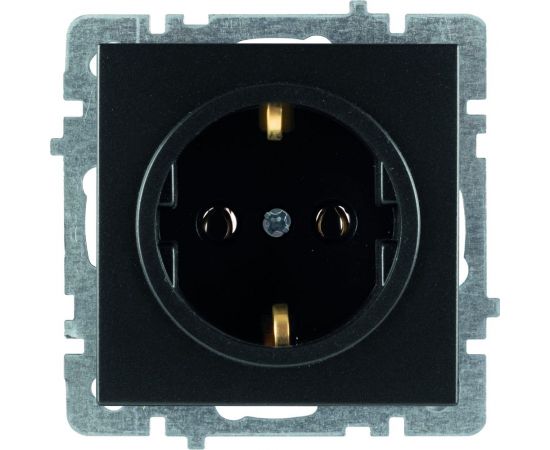 Механизм 1-местной розетки Nilson СУ с заземляющим контактом, TOURAN-ALEGRA-THOR, матовый черный, 24380417 