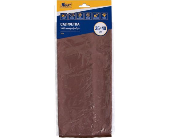 Салфетка из микрофибры для стекол KRAFT 35x40 см KT 860617 