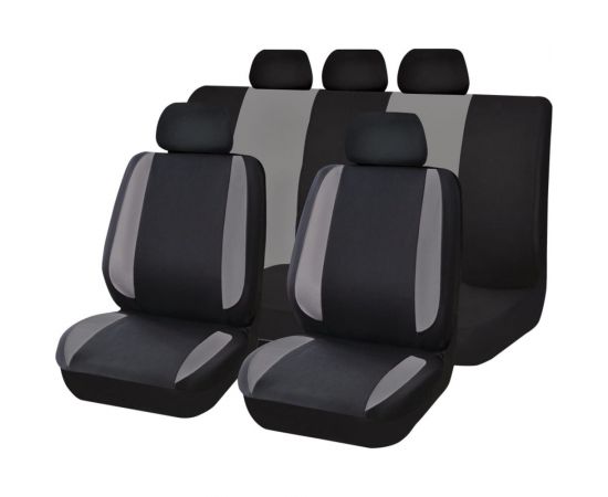 Чехлы для автомобильных сидений KRAFT MODERN универсальные, полиэстер, черно-серые KT 835614 