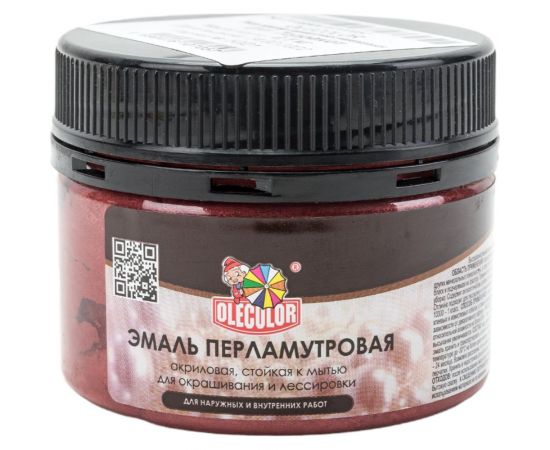 Акриловая эмаль OLECOLOR перламутровая, универсальная, терракот, 0.1 кг 4300006660 