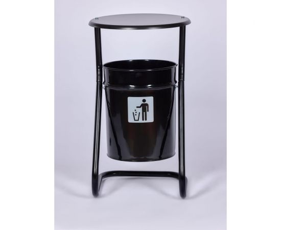 Урна ПРОФМЕТСТИЛЬ с крышкой, черная Арт 503 – изображение 2