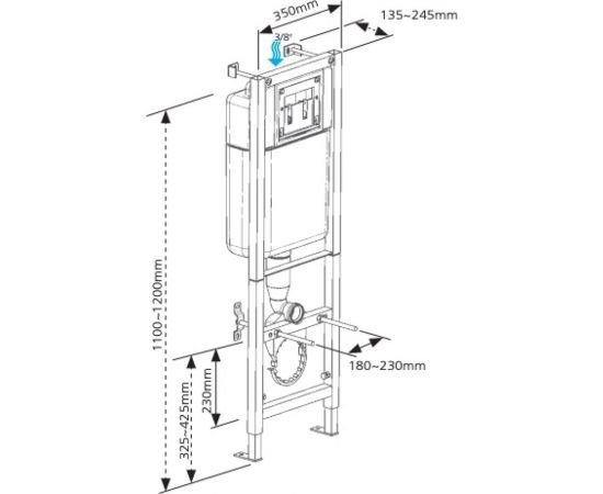 Инсталляция Cersanit BLACK для унитаза с кнопкой LEON S-IN-BLACK-Cg-w – изображение 3