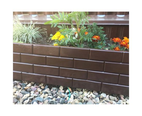 Садовое ограждение Протэкт Кирпич высота 19 см, коричневый СОК-19/15 К – изображение 3