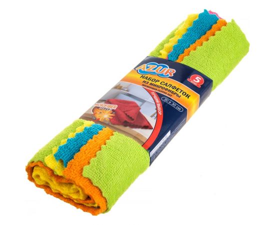 Салфетка из микрофибры AZUR набор 5 шт. 026190 – изображение 3