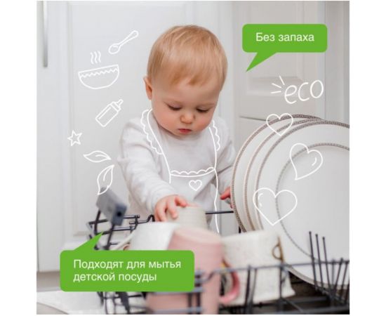 Биоразлагаемые бесфосфатные таблетки для посудомоечных машин SYNERGETIC 55 шт 4607971450542 102055 – изображение 4