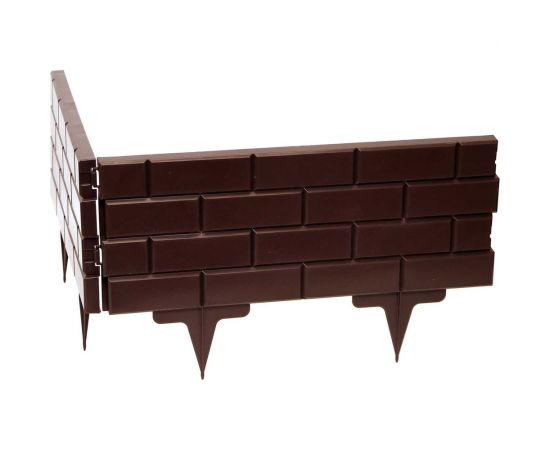 Садовое ограждение Протэкт Кирпич высота 19 см, коричневый СОК-19/15 К – изображение 5