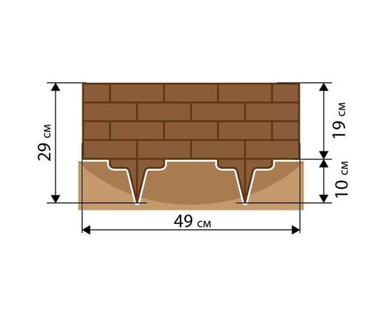 Садовое ограждение Протэкт Кирпич высота 19 см, коричневый СОК-19/15 К – изображение 6