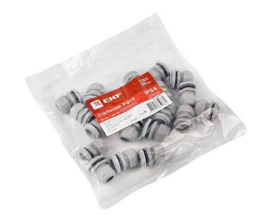 Сальник EKF PROxima PG19, IP54, d отверстия 23 мм, d провода 12-15 мм, 20 штук plc-pg-19-r – изображение 8