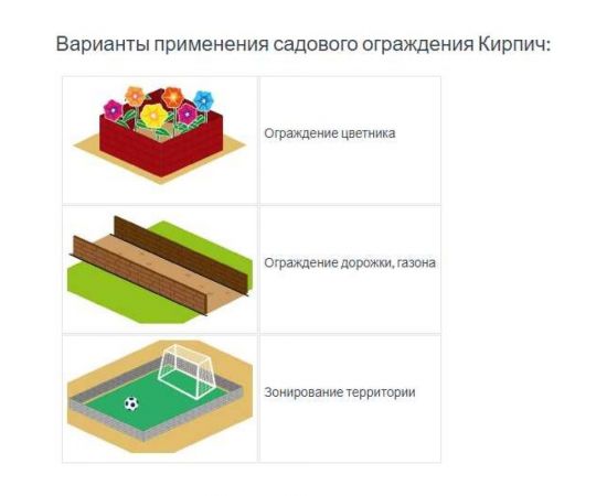 Садовое ограждение Протэкт Кирпич высота 19 см, коричневый СОК-19/15 К – изображение 8